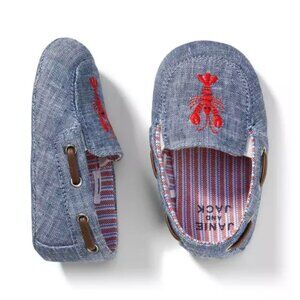 JANIE AND JACK Embroidered Lobster Slip On Loafer 18M 24M Crib Shoe Chambray